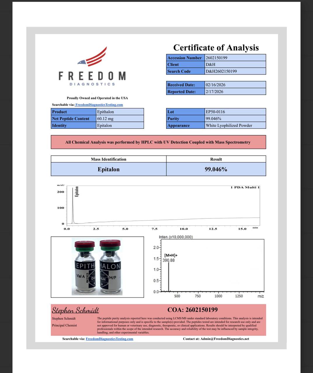 Epithalon 50mg CoA Page 1