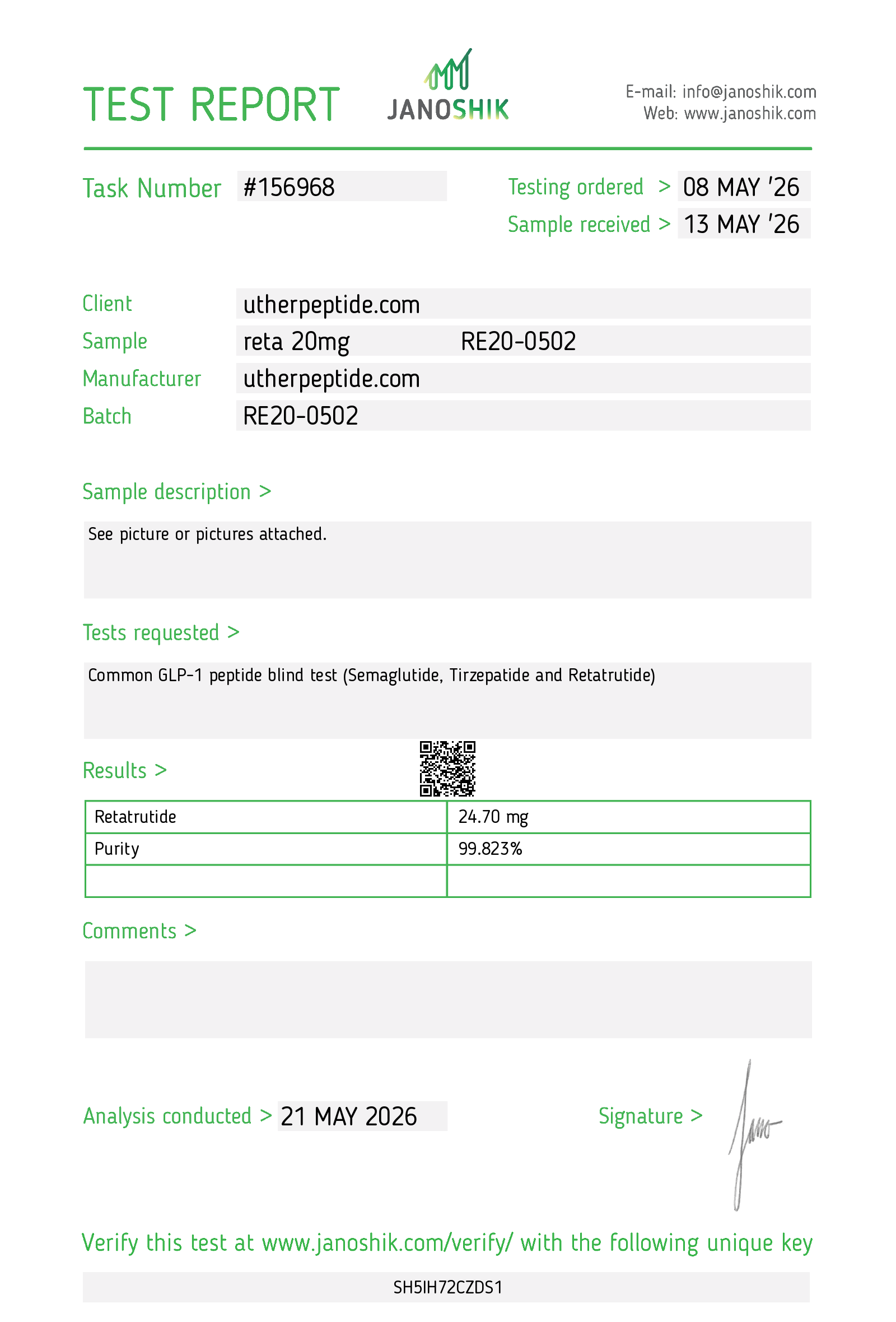 Reta 20mg CoA Page 1