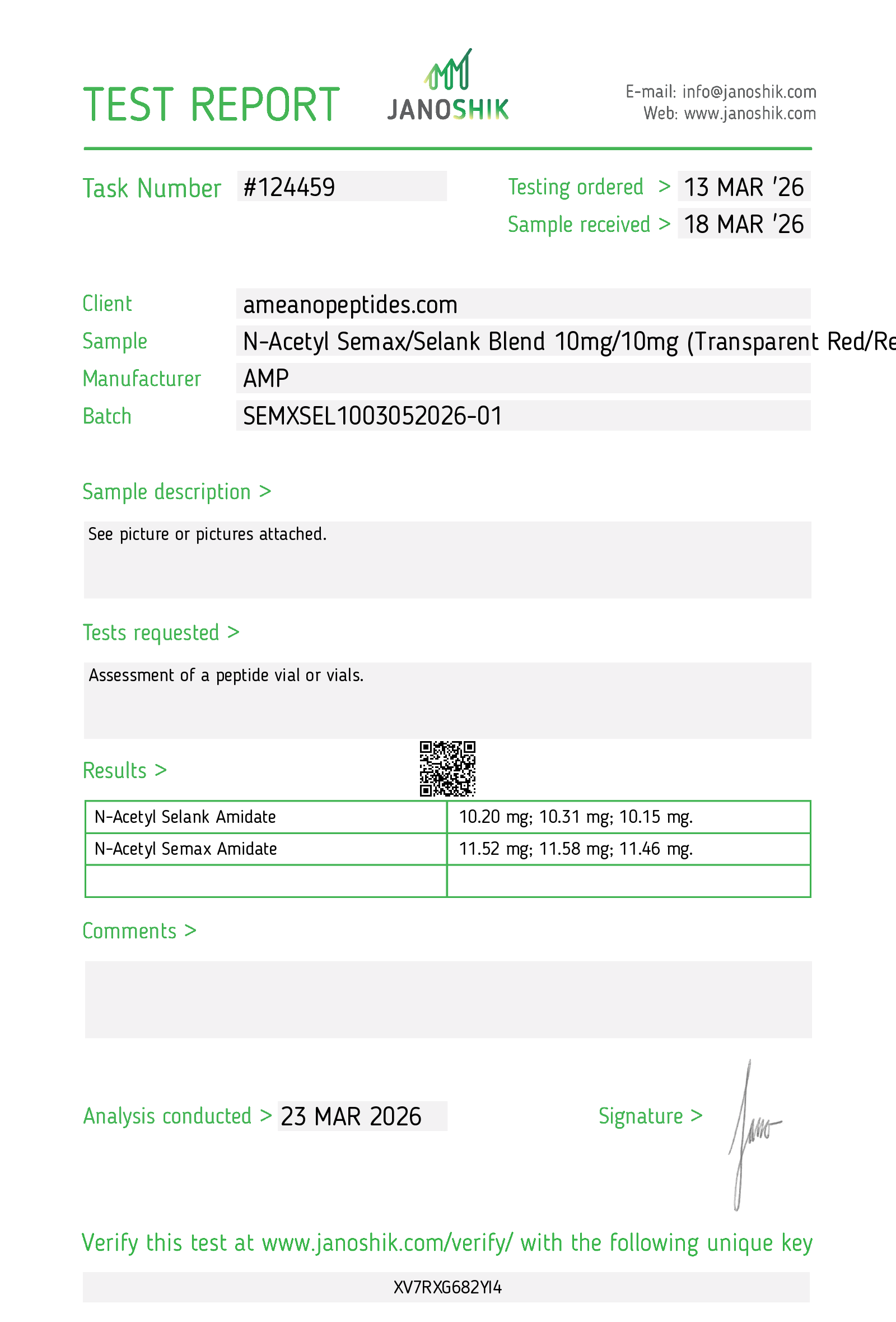 Semax/Selank Nasal Blend 10/10 20mg CoA Page 1